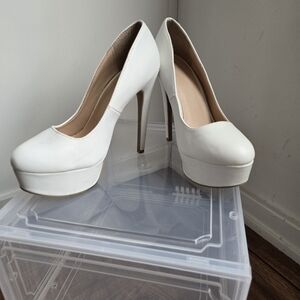 Elegant White Platform Heels